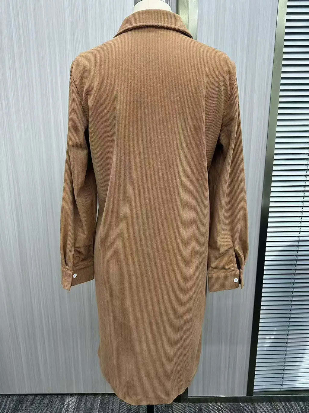 Women's Dresses Trend 2025 Fashionable Women's Workwear Style Elegant Long-sleeved Lapel Corduroy Shirt Elegant Party Dresses