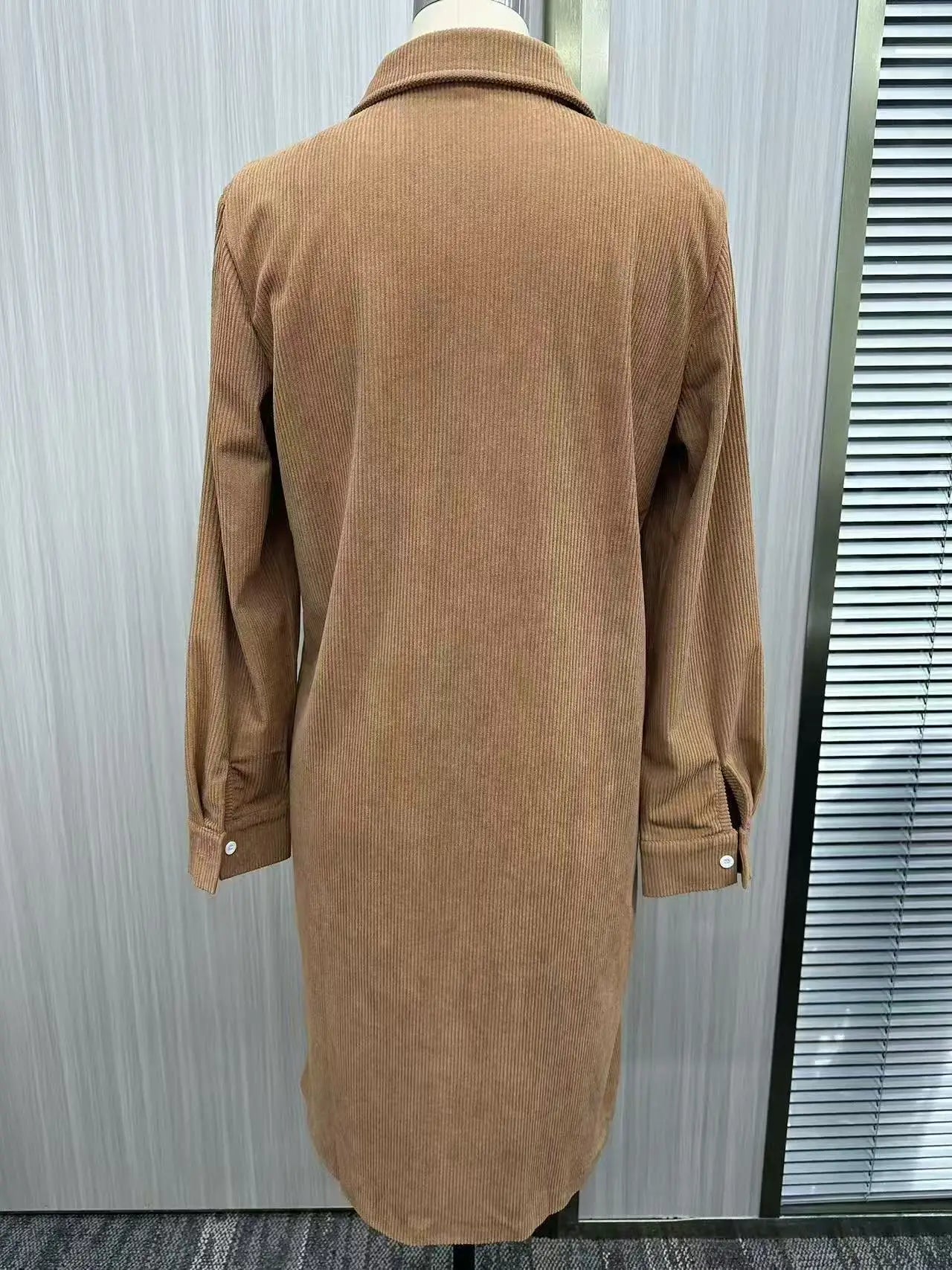 Women's Dresses Trend 2025 Fashionable Women's Workwear Style Elegant Long-sleeved Lapel Corduroy Shirt Elegant Party Dresses