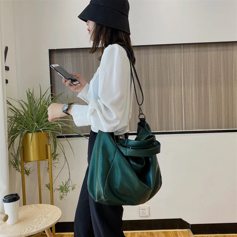 Fashion Women Handbags Female Large Shoulder Bags For Travel Weekend Shopping Feminine Bolsas Soft Leather White Messenger bag
