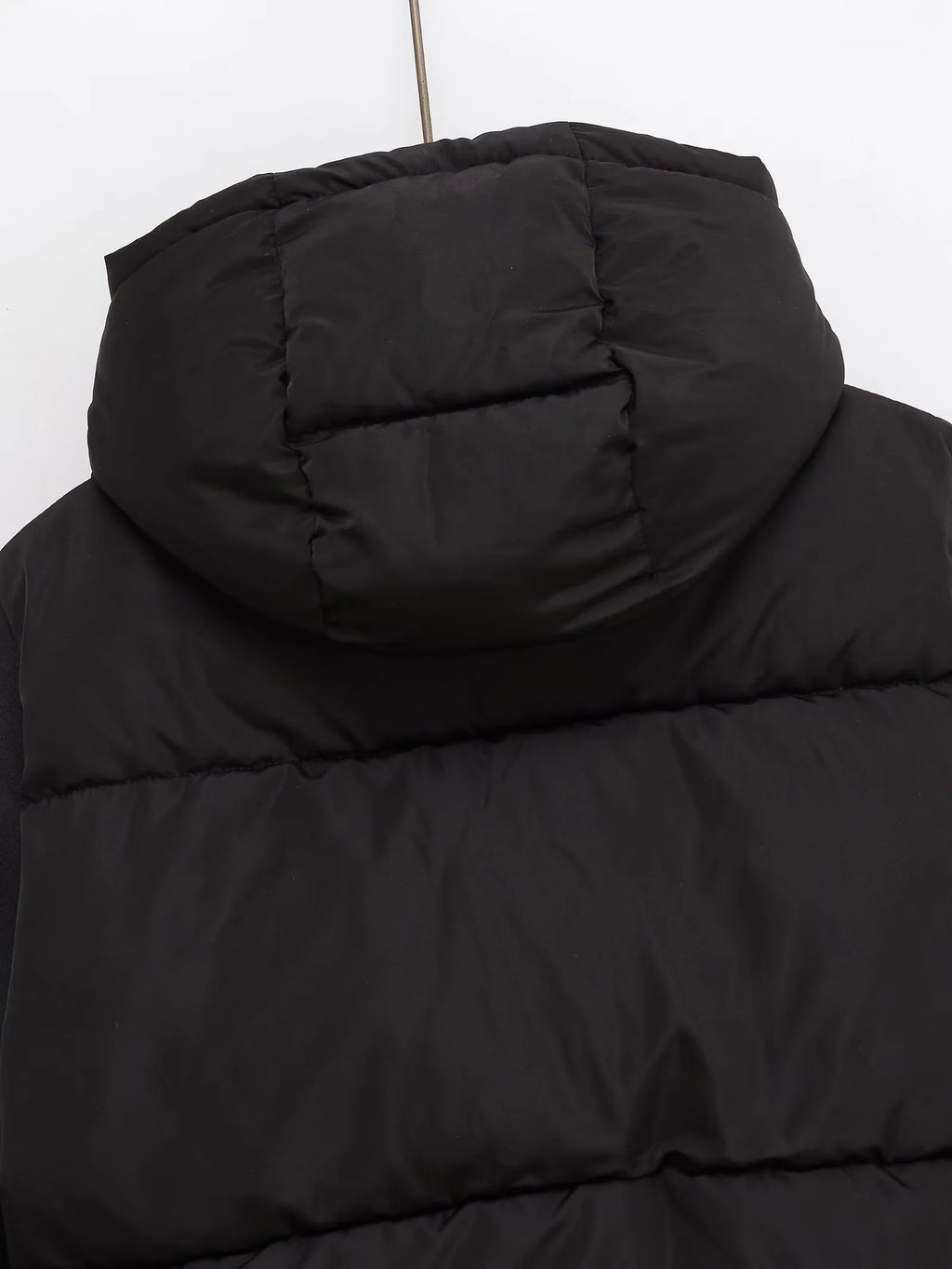 UNIZERA2025 autumn new women's casual fashion slim stretch fabric splicing cotton coat warm hooded cotton coat