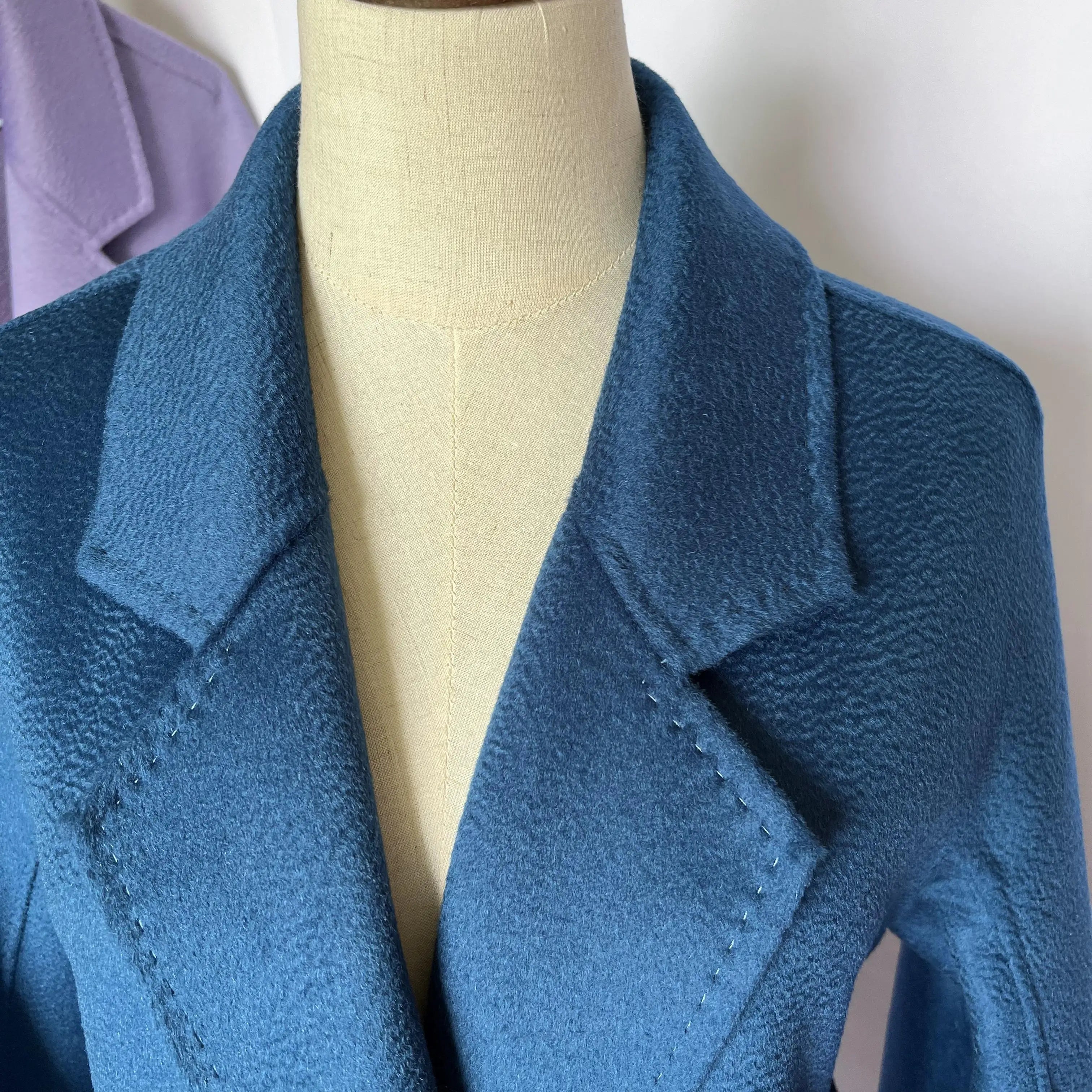 Cashmere Coat Female Winter Mid-Length Corrugated Coat Black Wool Coat Woman Autumn New Casual Fashion Red Beige Lace-Up Coat