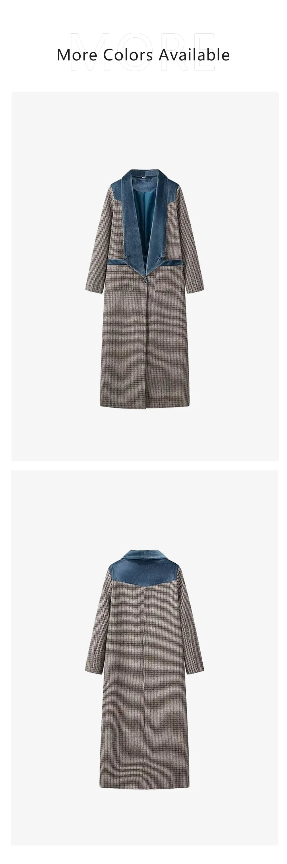 Autumn new women's clothing fashionable temperament versatile casual long plaid woolen coat