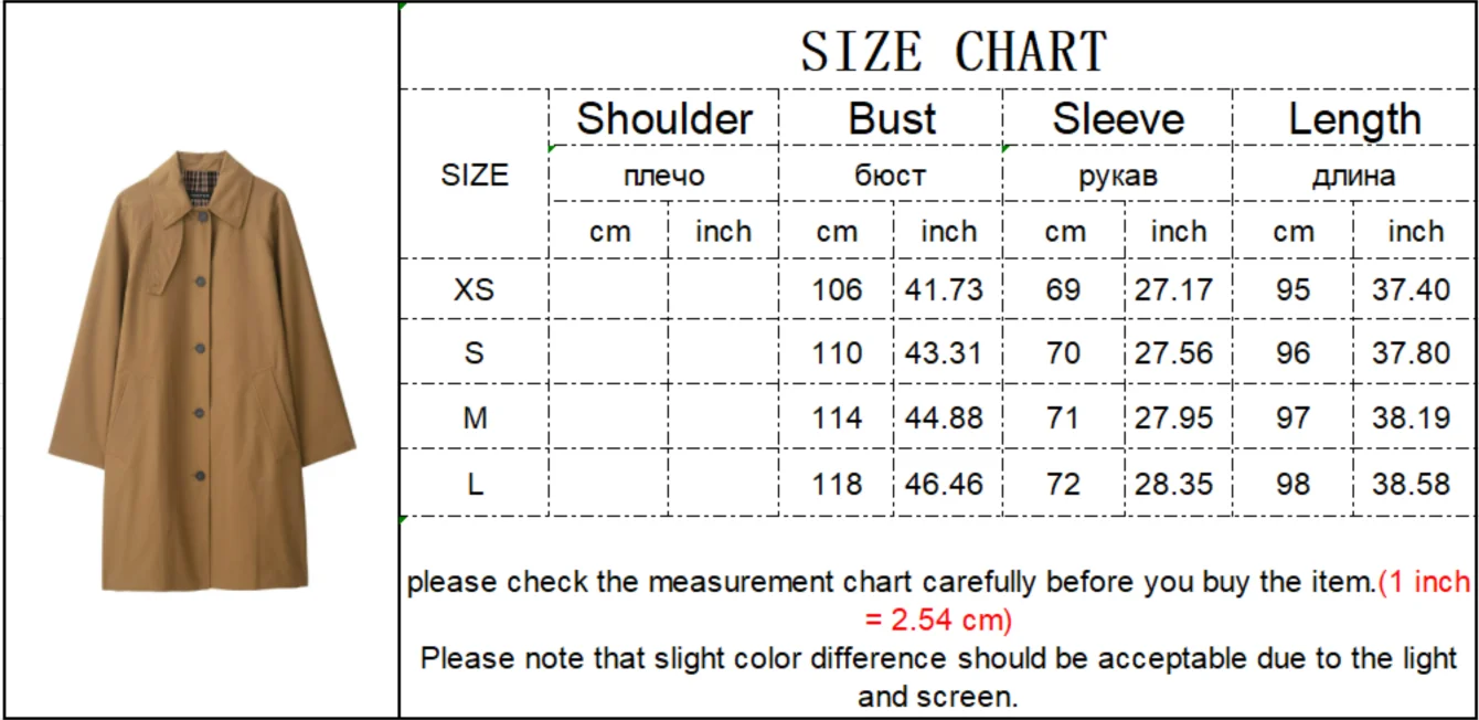 2025 New Women Mid-length Trench Coat Solid Single-Breasted Stand Collar Classic Windbreaker Female Casual Chic Outerwear
