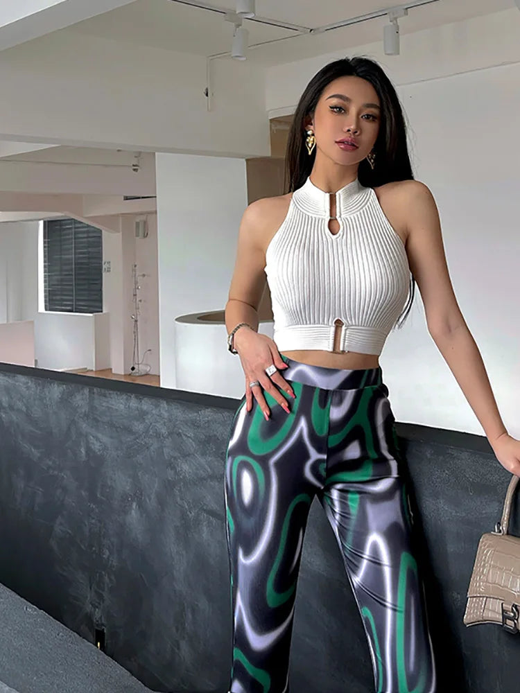 2025 Women Sexy Tank Tops Chic Y2K Tops Halter Off Shoulder Tops Crop Elastic Solid Tank for Women Summer