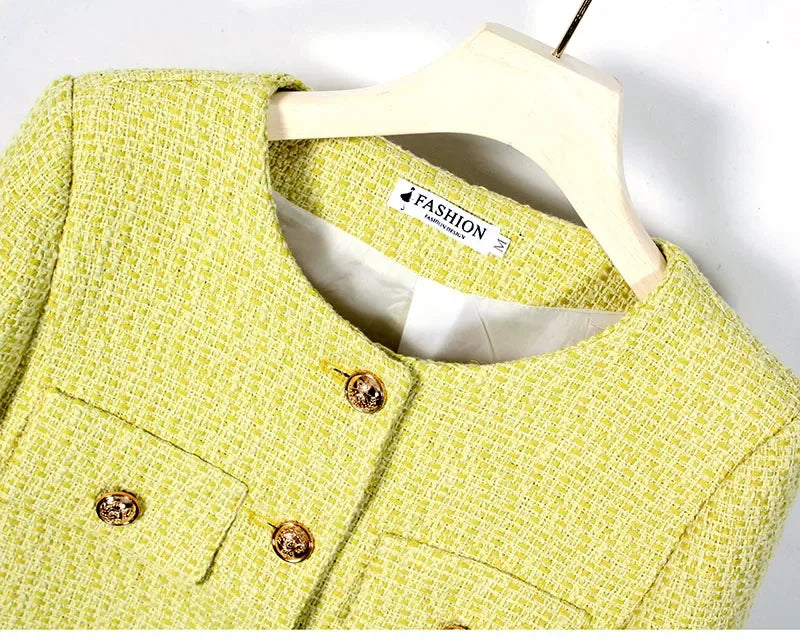 Coat Women Winter Jacket New Autumn and Winter Korean Women's Single-breasted High-quality Chic Tweed Retro Top Coat Women 2024