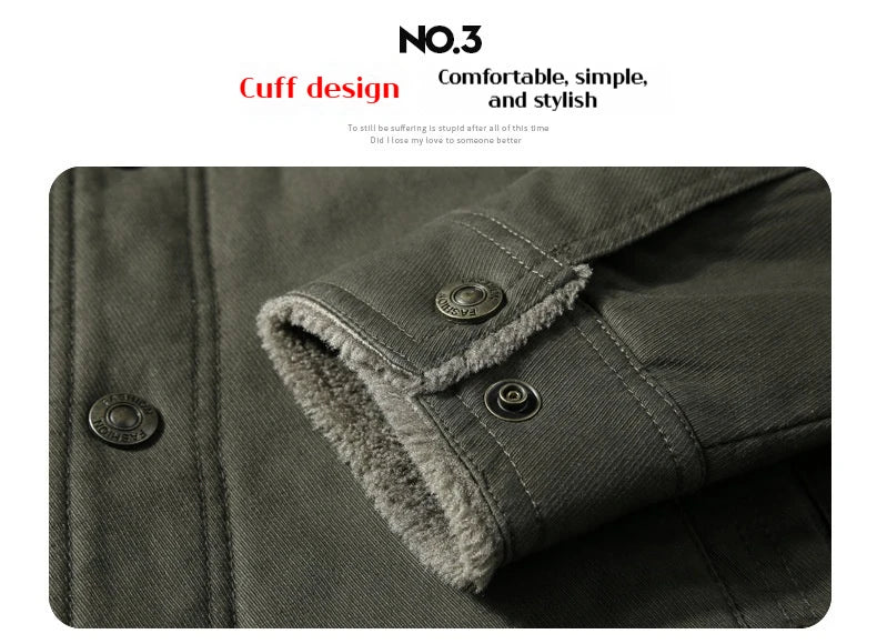 Men's Lamb Wool Jacket Military Coat Men's Autumn and Winter Thick Warm Retro Workwear Winter Coat Plus Size Men's Clothing 6XL