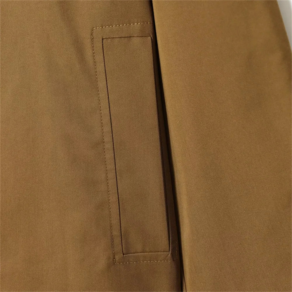 s new women's clothing is fashionable casual loose fit high neck design double-sided windbreaker jacket