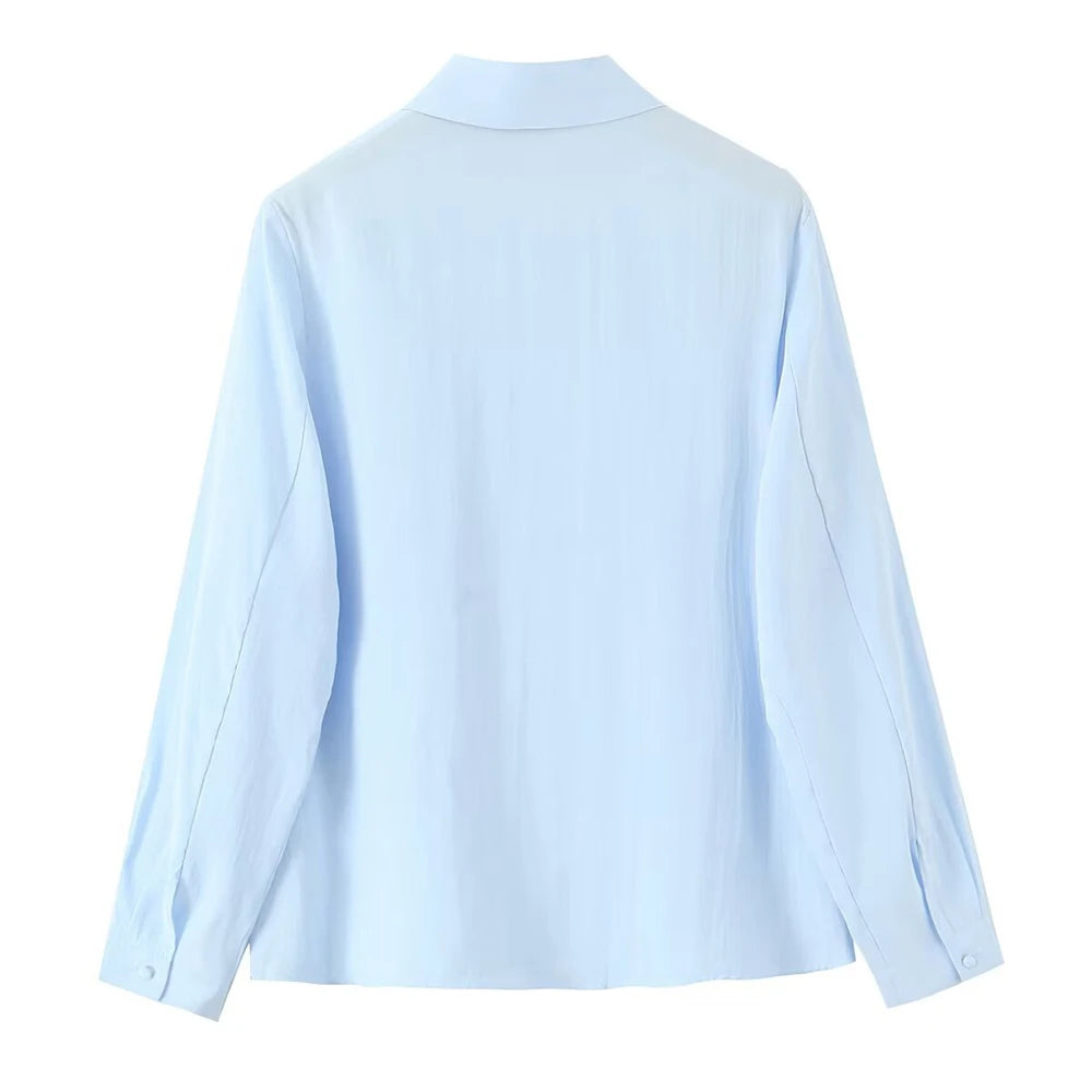 Women's Shirt 2025 New Fashion Autumn Winter Long Sleeve Soft Drape Shirt for Women Casual Chic Ladies Clothes