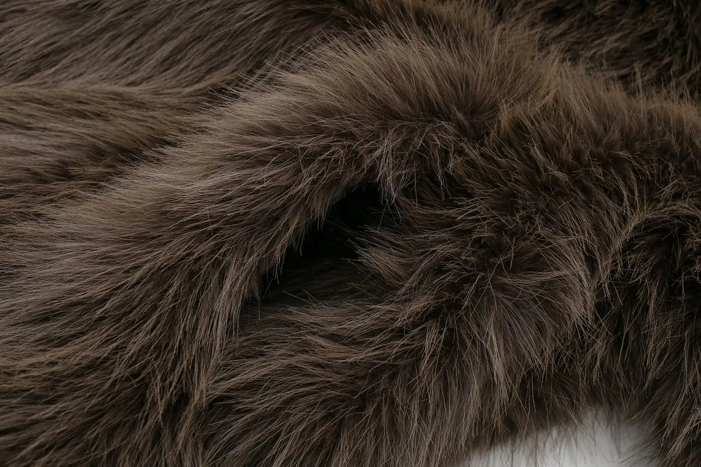 HH Winter Casual Women Solid Faux Fur Jackets 2024 Lapel Long Sleeve Patchwork Buttons Designer Coats Female Fashion Outwear