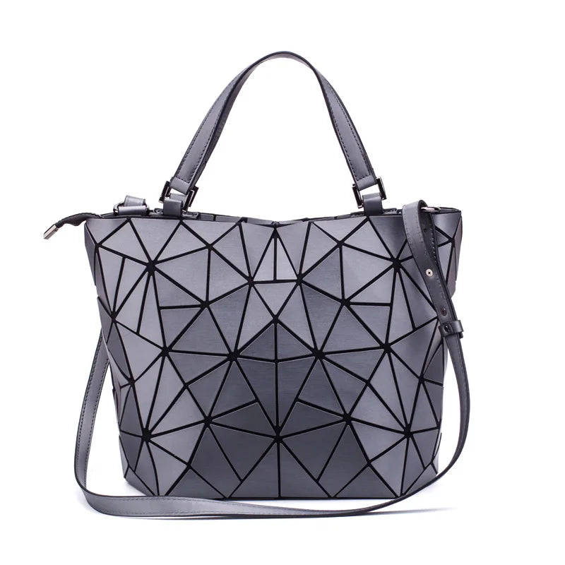 Women Handbag Tote Bag Ladies' Large-capacity Shoulder Bags Geometric Handbag Matte Bucket Bag Women Folding Crossbody Bag