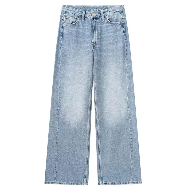 HH Jeans For Women 2023 Worn In All Seasons Denim 4 Colors Long Trousers Female Cool High Street Women's Wide Leg Pants