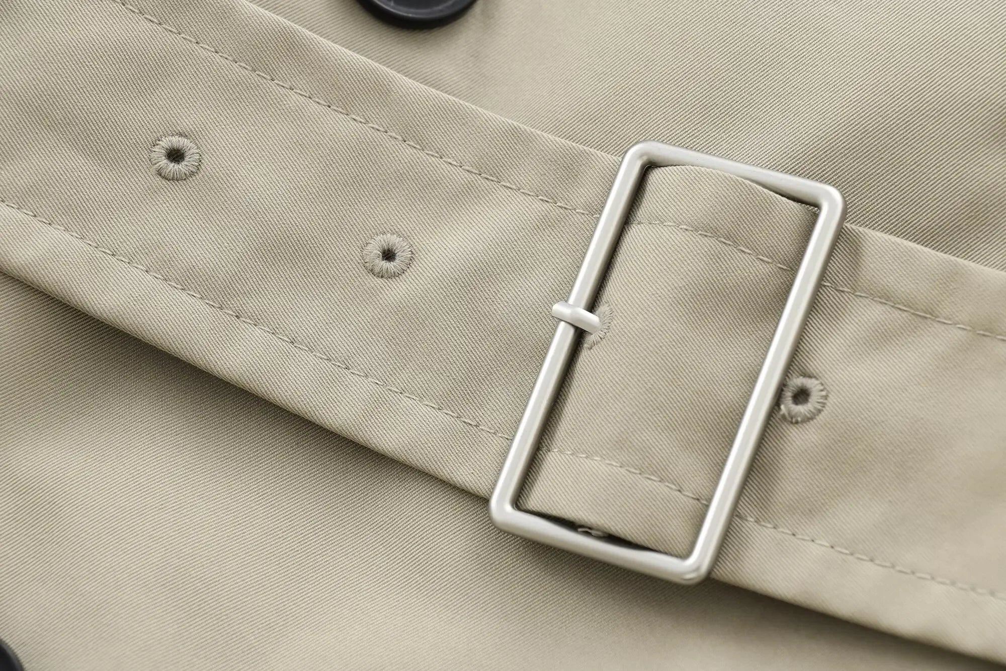 DiYiG WOMAN 2024 Autumn New Fashion Short Trench Coat Retro Long Sleeve Button Casual Outerwear Chic Overcoat