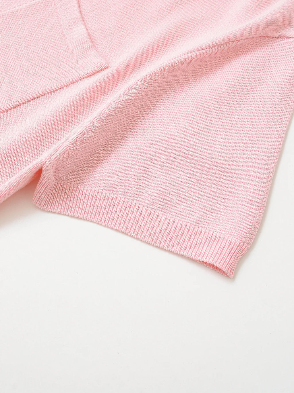 Women's Knitted Cropped Shirt Lapel Single-breasted Pocket Solid Color Elastic Hem Blouse Spring Summer New Female Chic Top