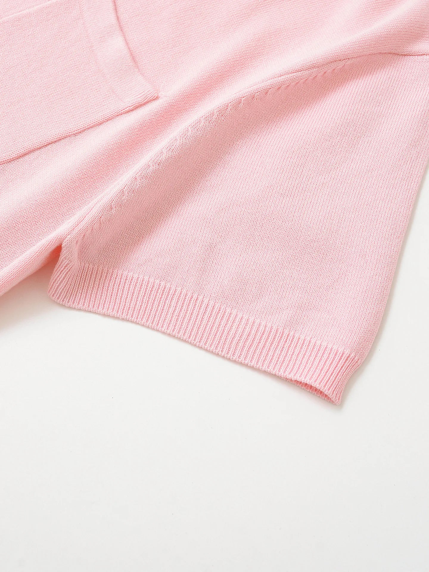 Women's Knitted Cropped Shirt Lapel Single-breasted Pocket Solid Color Elastic Hem Blouse Spring Summer New Female Chic Top