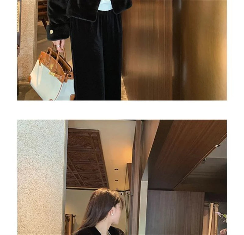 Women's Coat  Women's fur Coat New Fashion Mink fur Coat Women's Autumn and Winter new Fur Short Ladies Wind Chaebol Daughter