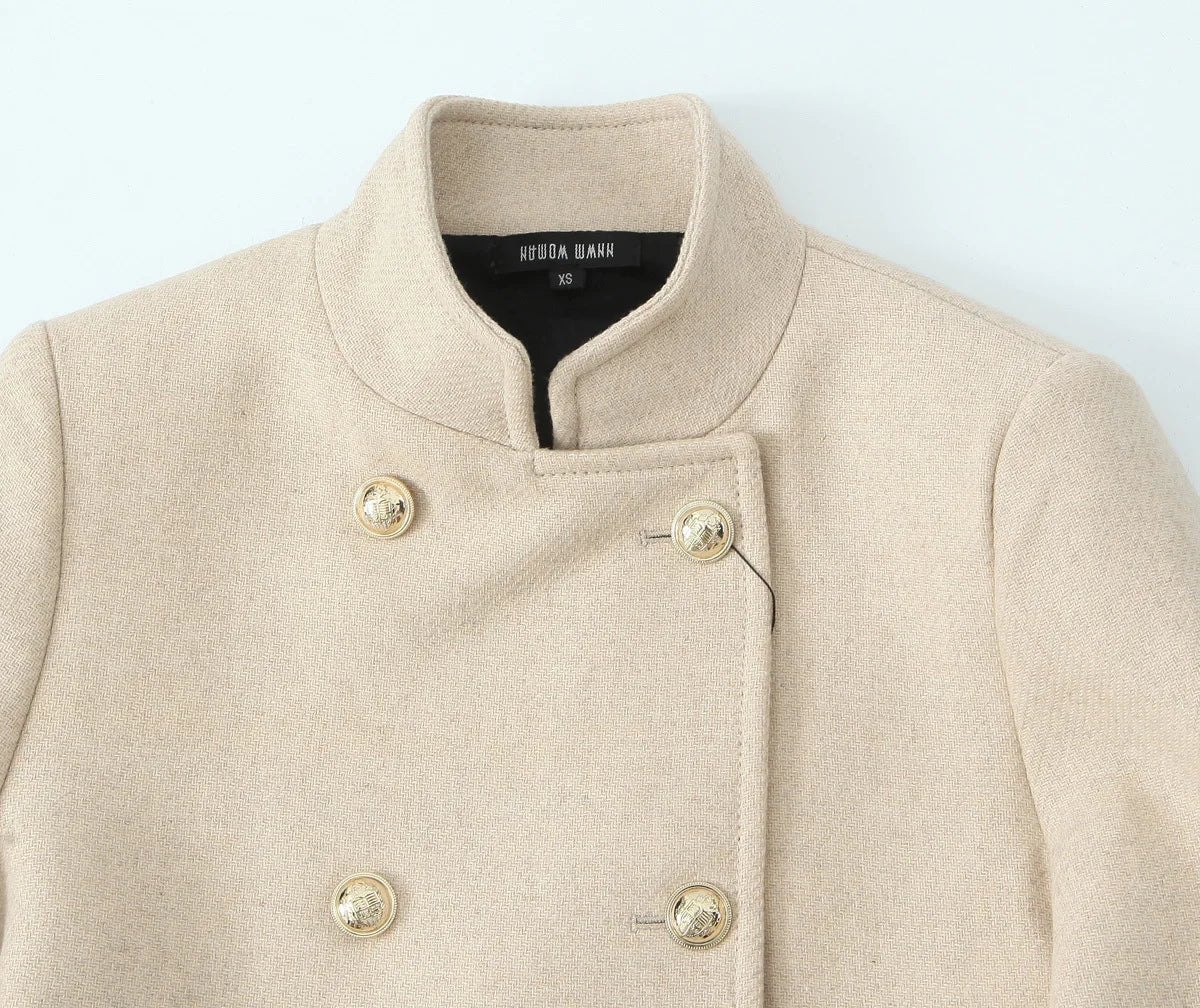 Woolen Coat Fall Fashion Black Long Coat Elegant And Pretty Women's Coats American Retro Autumn Outerwear Urban Coats