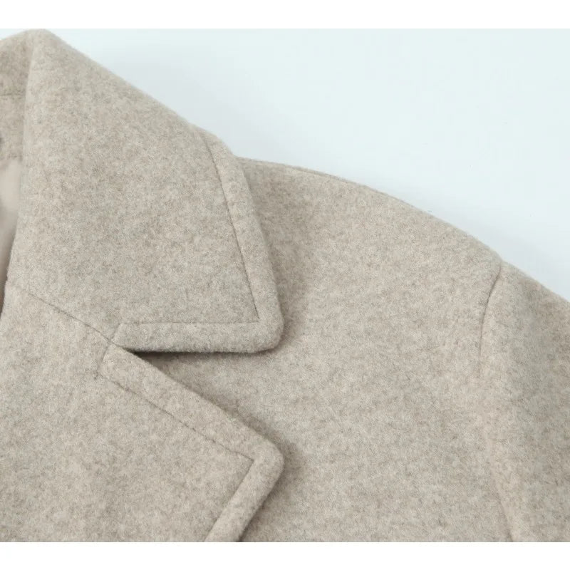 European and American Women's Clothing, New, Soft Loose Lapel Long-sleeved Coat and Coat