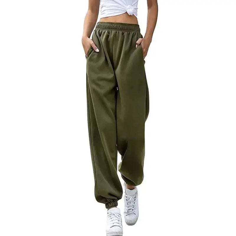 High Waist Casual Sporty Women's Pants Fashionable Home Wear Long Trousers Women's Loose Fit Sweatpants Versatile Trousers