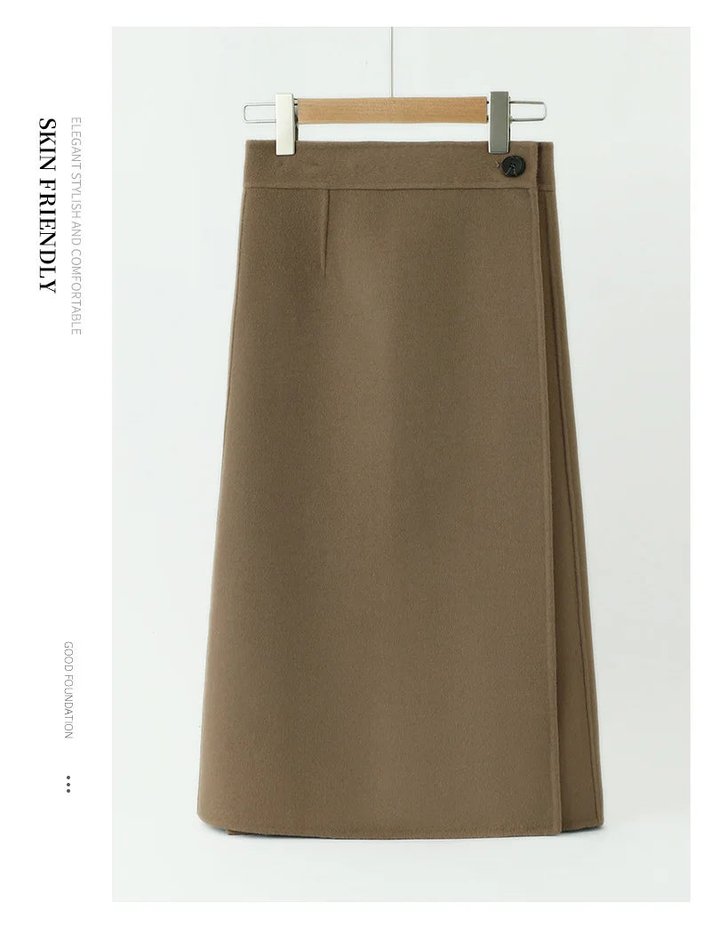 2025 Women's 100% Cashmere Thick Double sided Skirt Classic Multi functional Fashion Suitable for Business