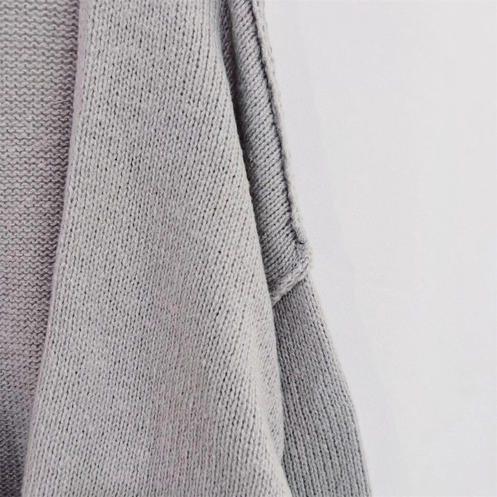 Autumn Winter New Casual Knitted Sweater Cardigan Jacket Loose Long Sleeve Solid Color Mid-length Sweater Women Cardigan Jacket