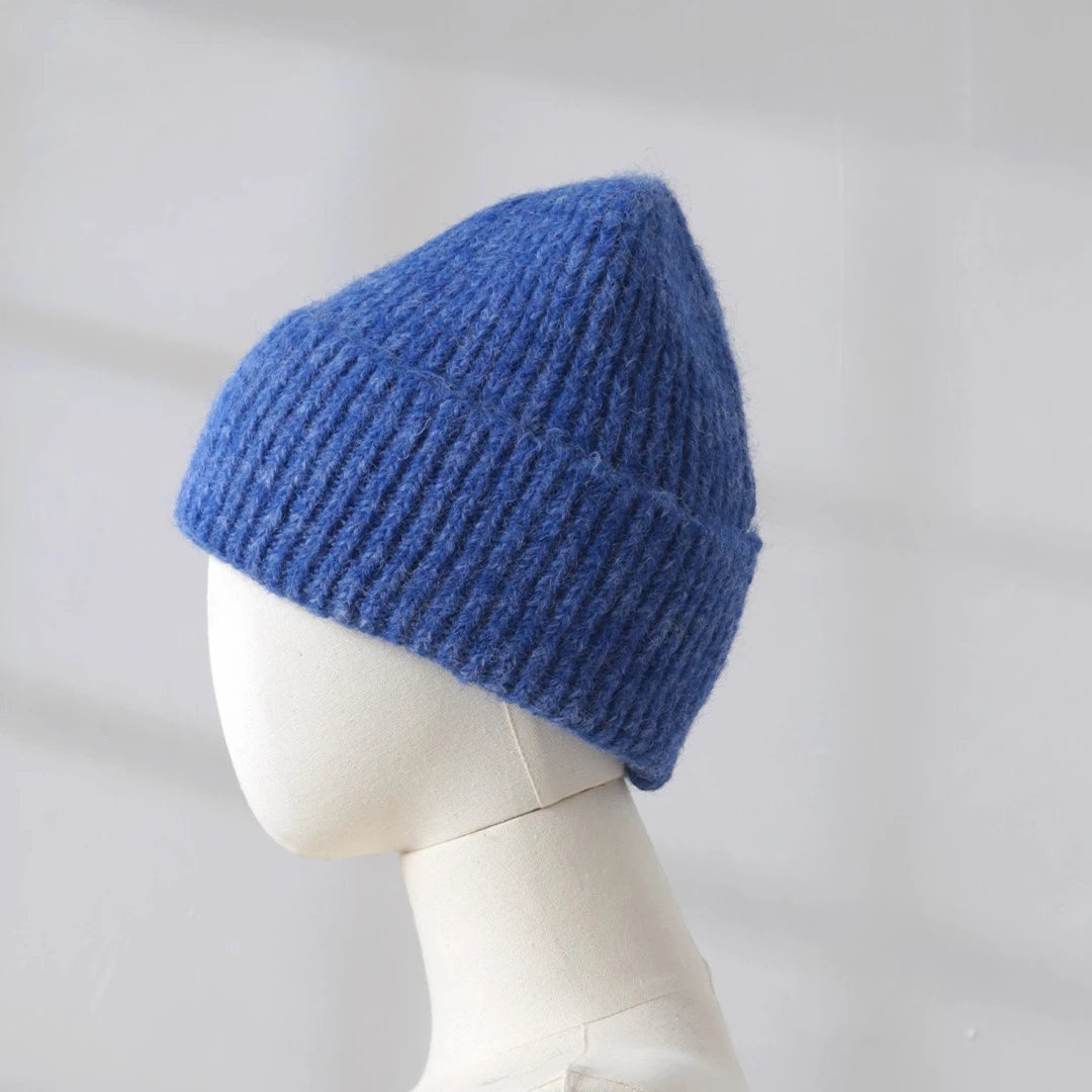 2025 Wool Warm Winter Hat for Woman Big Head Soft Beanies Female Thick Knitted Cashmere Hat Unisex Skiing Ski Outdoor Cap