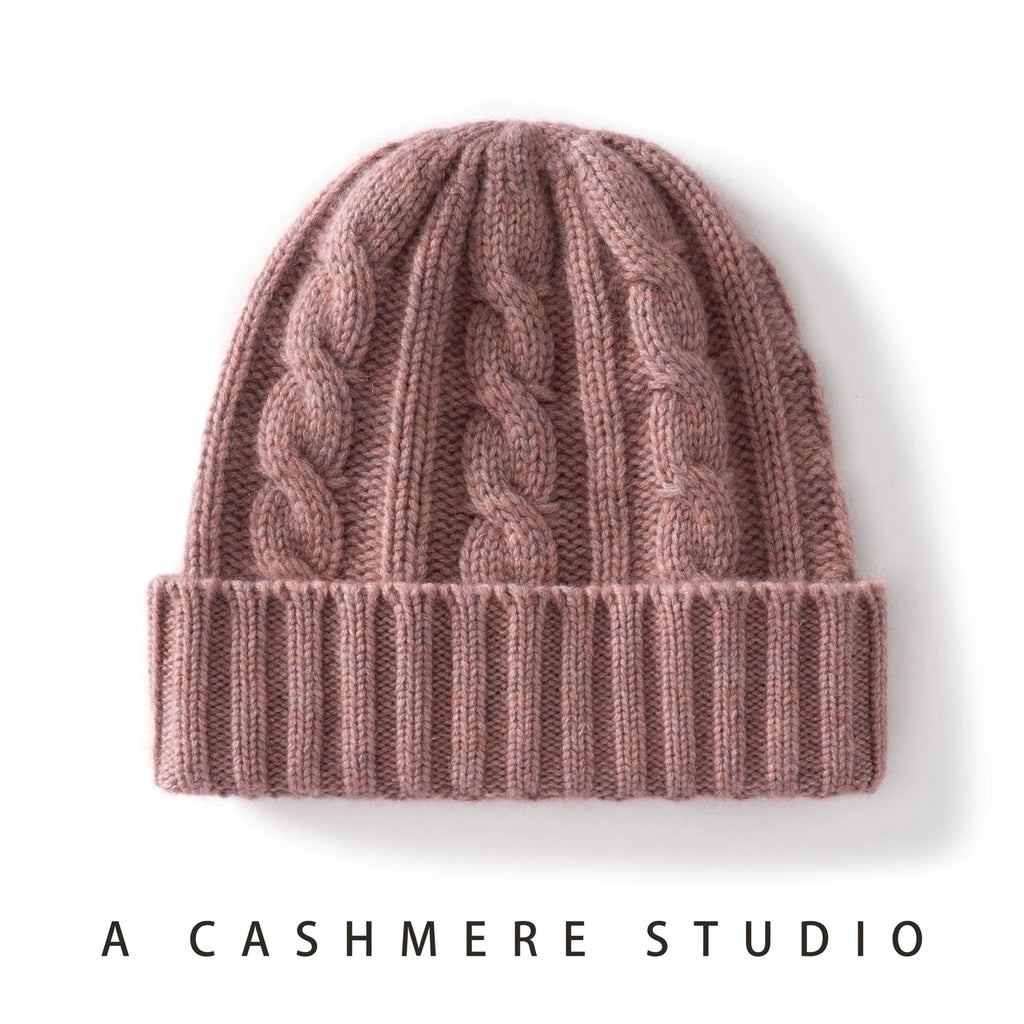 Cashmere Hat For Women/Men Winter New Thickened Fashion Solid Twisted Knitted Beanies Hats Casual Unisex Outdoor Soft Warm Caps