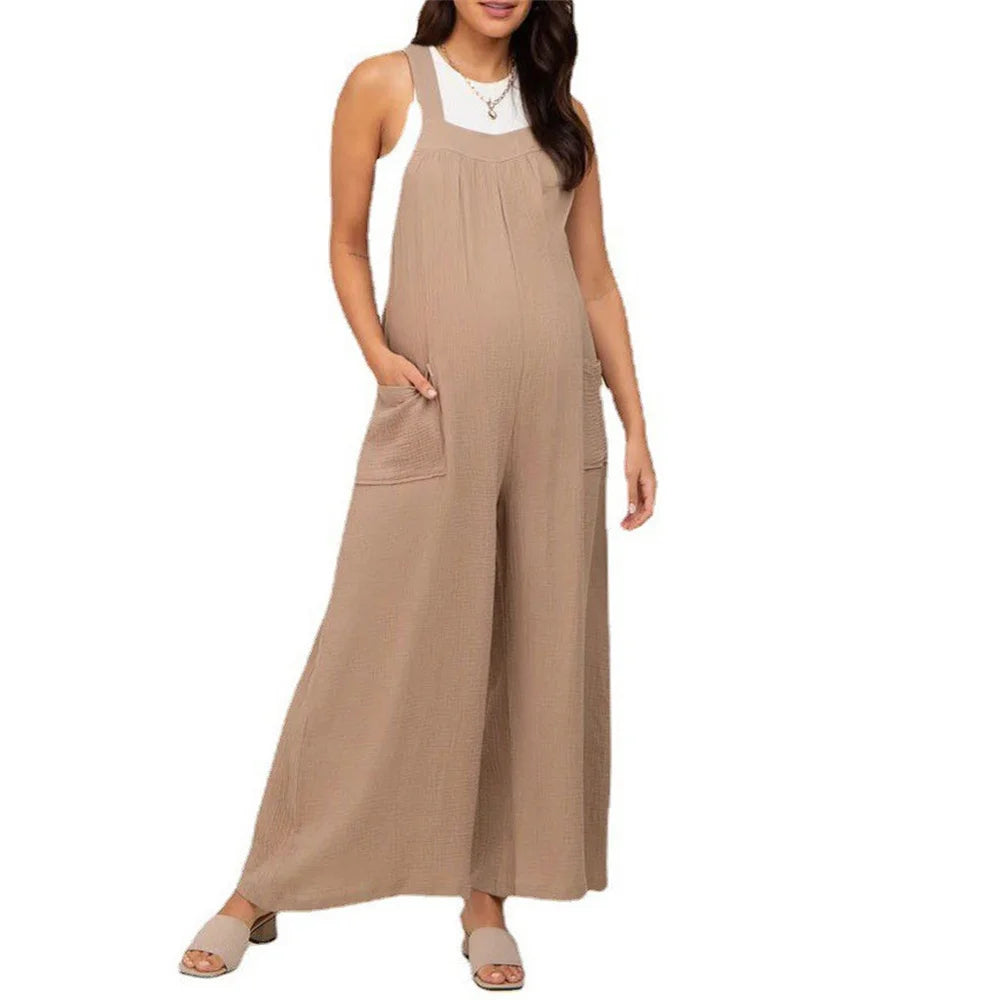 Maternity Clothes Cargo Pants Pregnant Women Clothing Wide-leg Overall Lace-up Mother Trousers Casual Maternity Workwear Pants