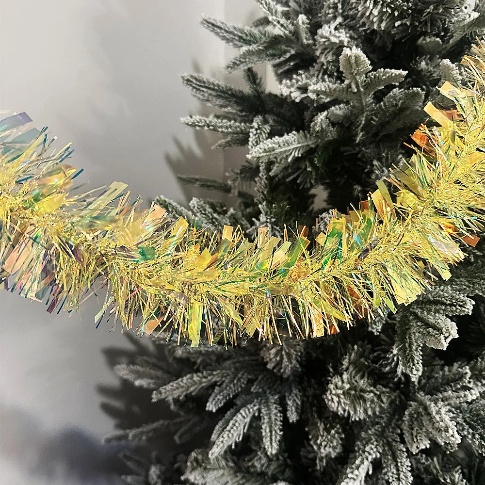 Christmas Tree Decorations Christmas Tinsel Garland Metallic Shiny Garland for Christmas Home and Living Room Decoration