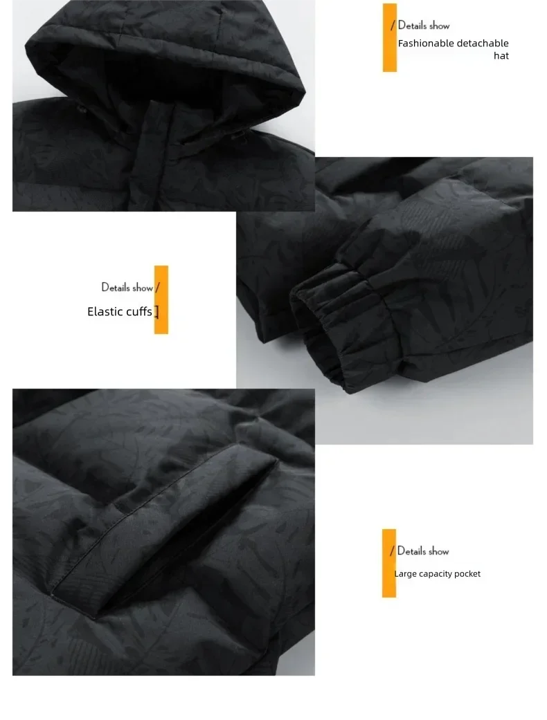 Men's coat  winter cotton padded jacket with hood  warm camouflage  thickened and down down cotton padded jacket