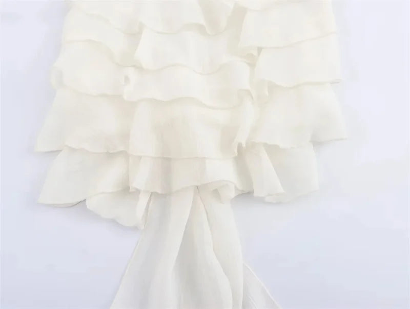 Summer Women Bow Halter Sleeveless Vest Elegant Fringed Sexy Top Vest Fashion Lady Bustier Suspender Female Clothes