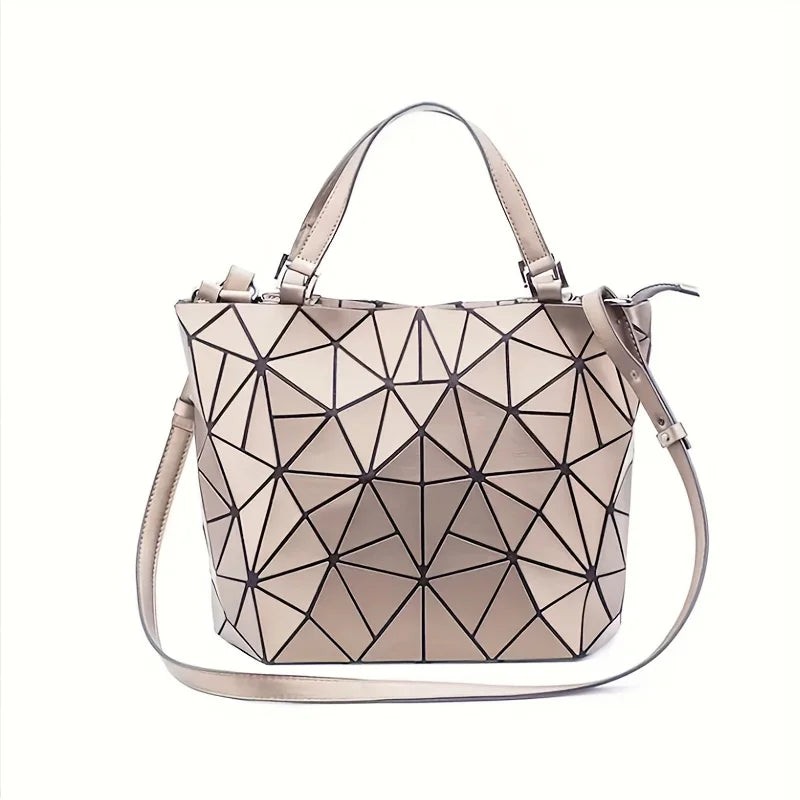 Women Handbag Tote Bag Ladies' Large-capacity Shoulder Bags Geometric Handbag Matte Bucket Bag Women Folding Crossbody Bag