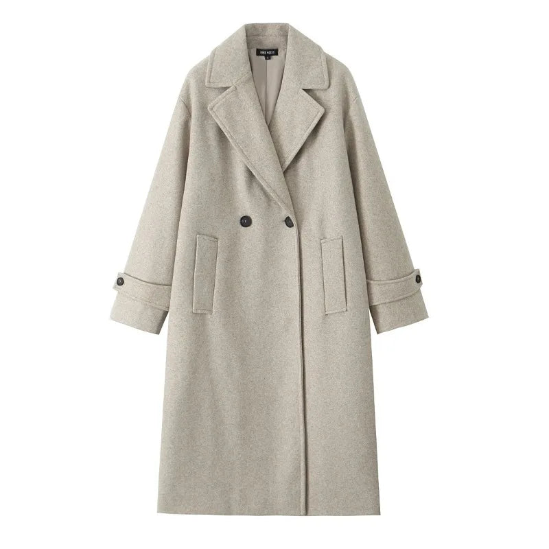 European and American Women's Clothing, New, Soft Loose Lapel Long-sleeved Coat and Coat