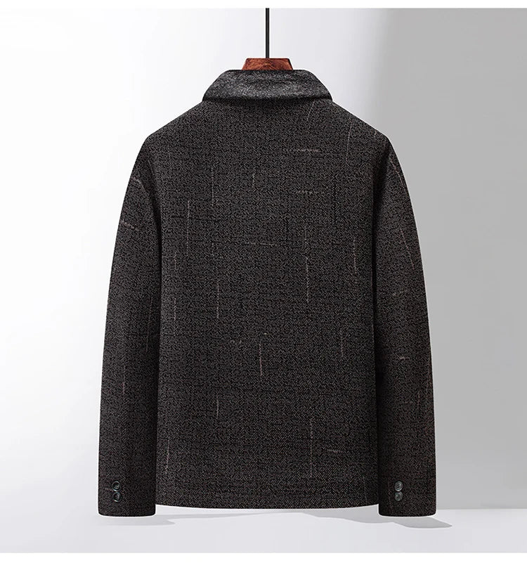 2024 Men Woolen Coats Men's business Casual Trench Coat Winter Coat with wool inner Man Autumn and Winter Wool Coat for Men