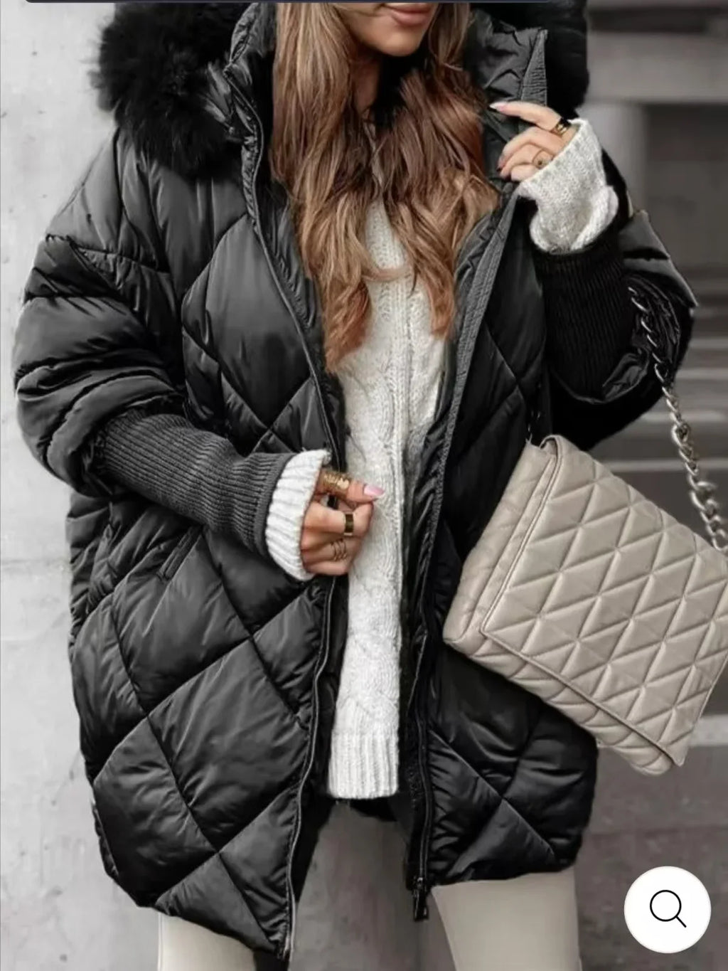 Winter Women Long Sleeve Warm Thickened Coats Fashion Temperament Hooded Zipper Commuter Wind Women's Coat Cotton-padded Jacket