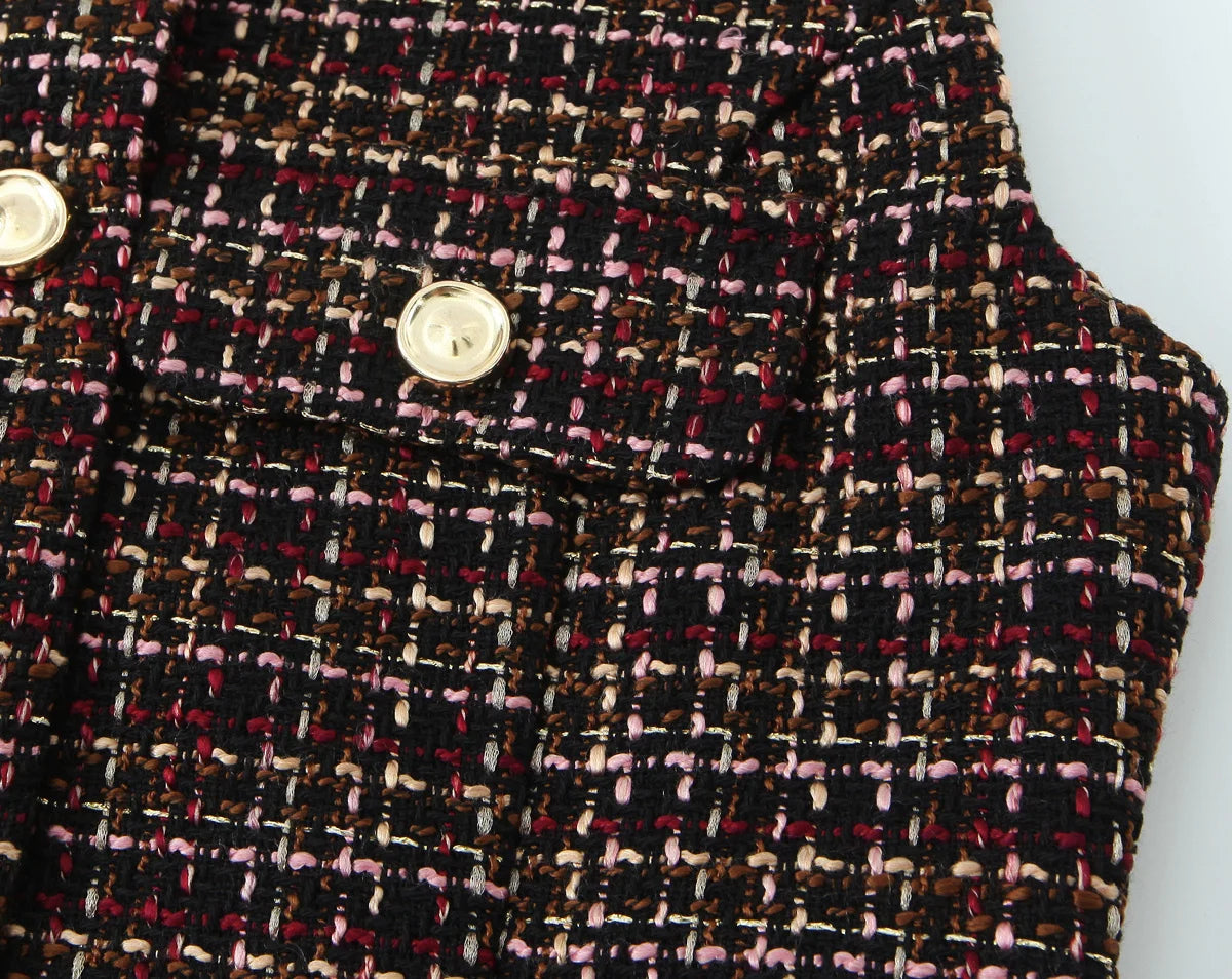 Women Vest 2025 Women Autumn New Fashion O-Neck Sleeveless Jewelry Decoration Pullover Women Elegant Hight Street Top