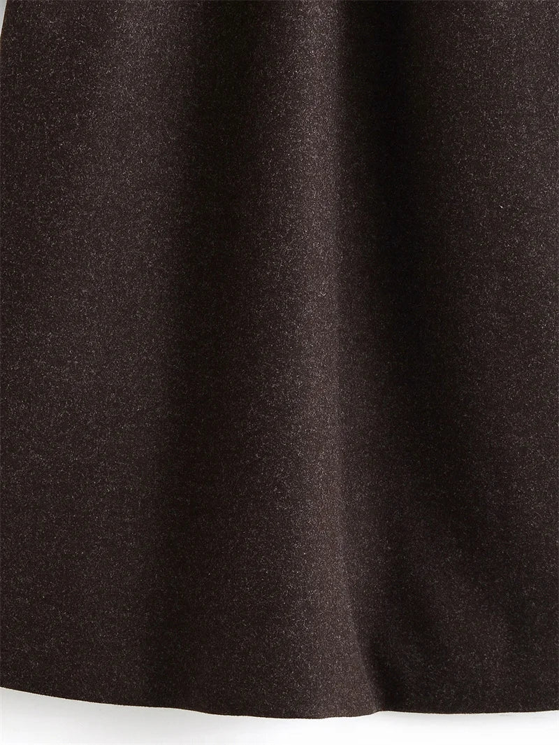 Women's Coat 2025 Winter New Style Dark Brown Long-Sleeve Belted Loose-Fit Long Woolen Coat Fashionable and Stylish