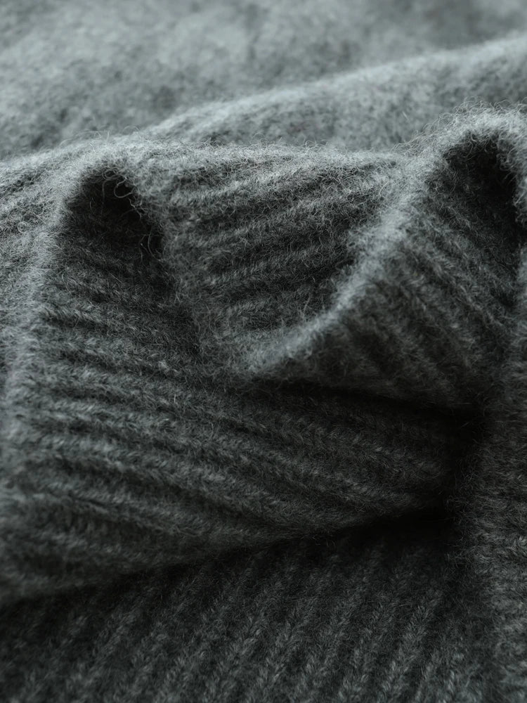 Luxury Women 100% Cashmere Sweater O-neck Cardigan Cable Knitting Thick Sweater Coat Autumn Winter Heavyweight Cashmere Clothes