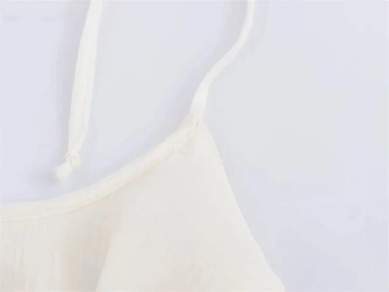 Summer Women Bow Halter Sleeveless Vest Elegant Fringed Sexy Top Vest Fashion Lady Bustier Suspender Female Clothes