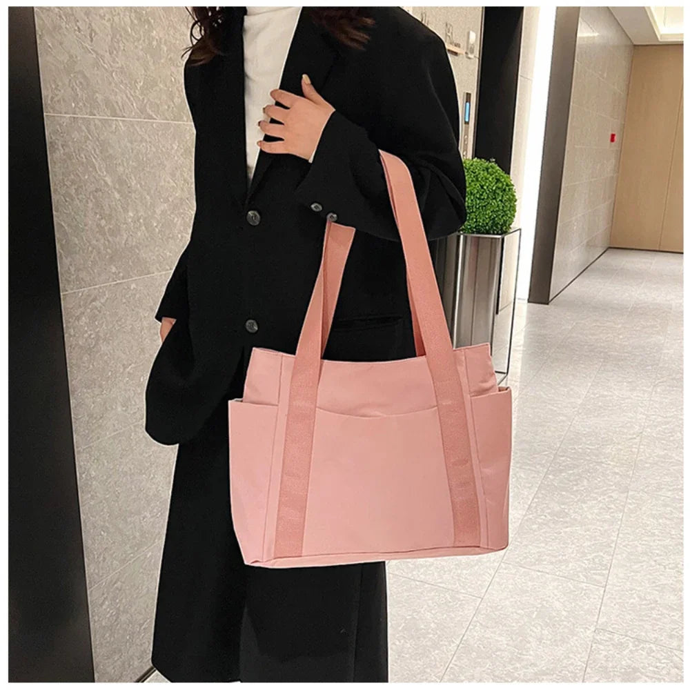 2024 New Handbags Casual Shopping Bags for Women Soft Canvas Big Capacity Tote Bag Messenger Big Mummy Shoulder Bag Ladies