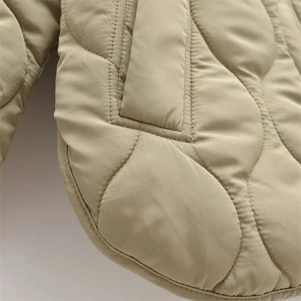 Women's Coat Cotton Robe Long Sleeve Solid Color with Hat and Pocket Autumn New Coat Cotton Robe