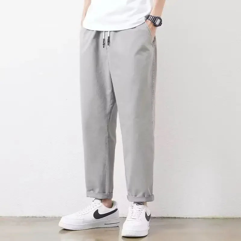 2025 New Spring and Autumn Work Clothes Straight Loose Hammer-shaped Pure Cotton Casual Pants for Men