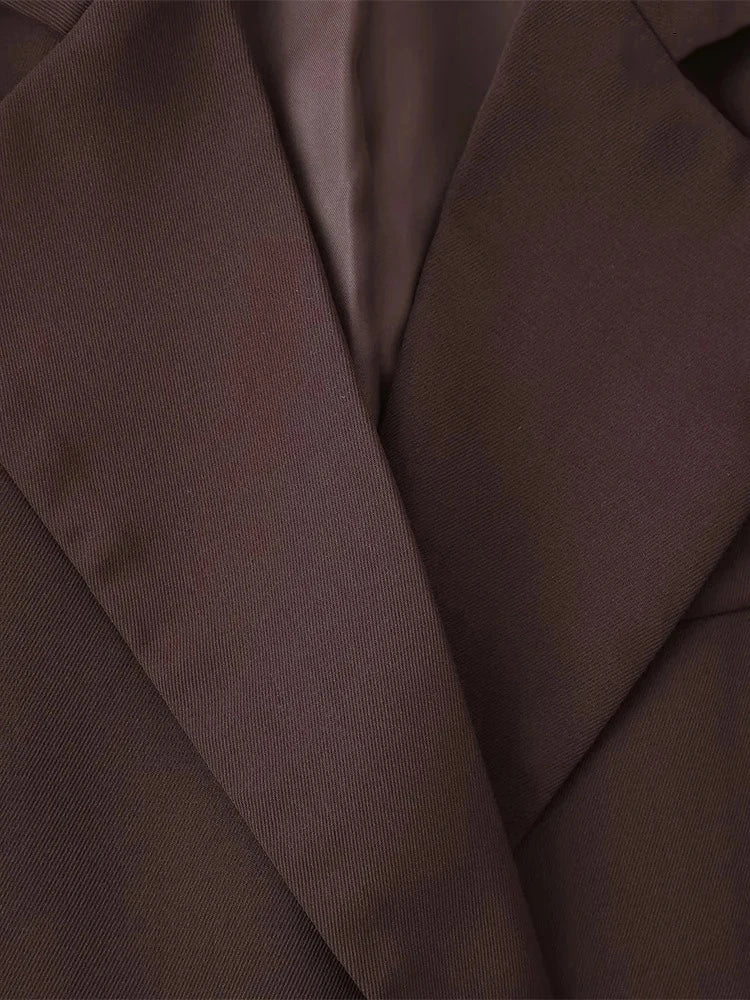 Women's Fashion 2024 Fall and Winter New Elegant Chic Slim Shape Solid Color Long Sleeve Lapel Button Blazer