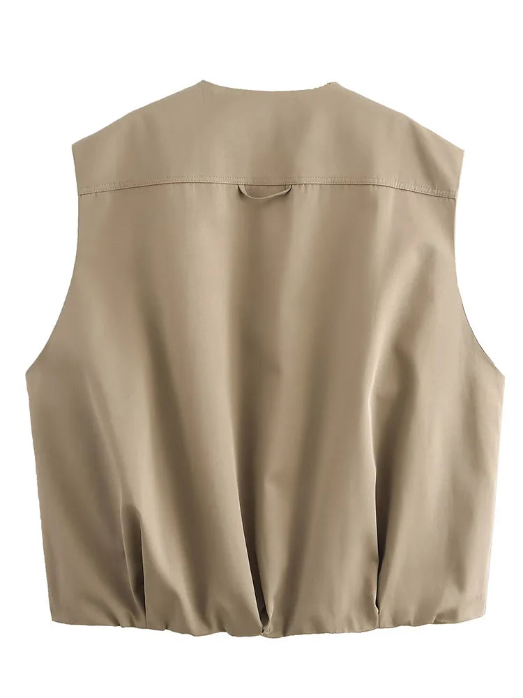 ZAJIA 2025 Spring New Women's Clothing European and American Style French Fashion Design Loose Vest Top