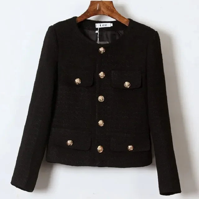 Coat Women Winter Jacket New Autumn and Winter Korean Women's Single-breasted High-quality Chic Tweed Retro Top Coat Women 2024