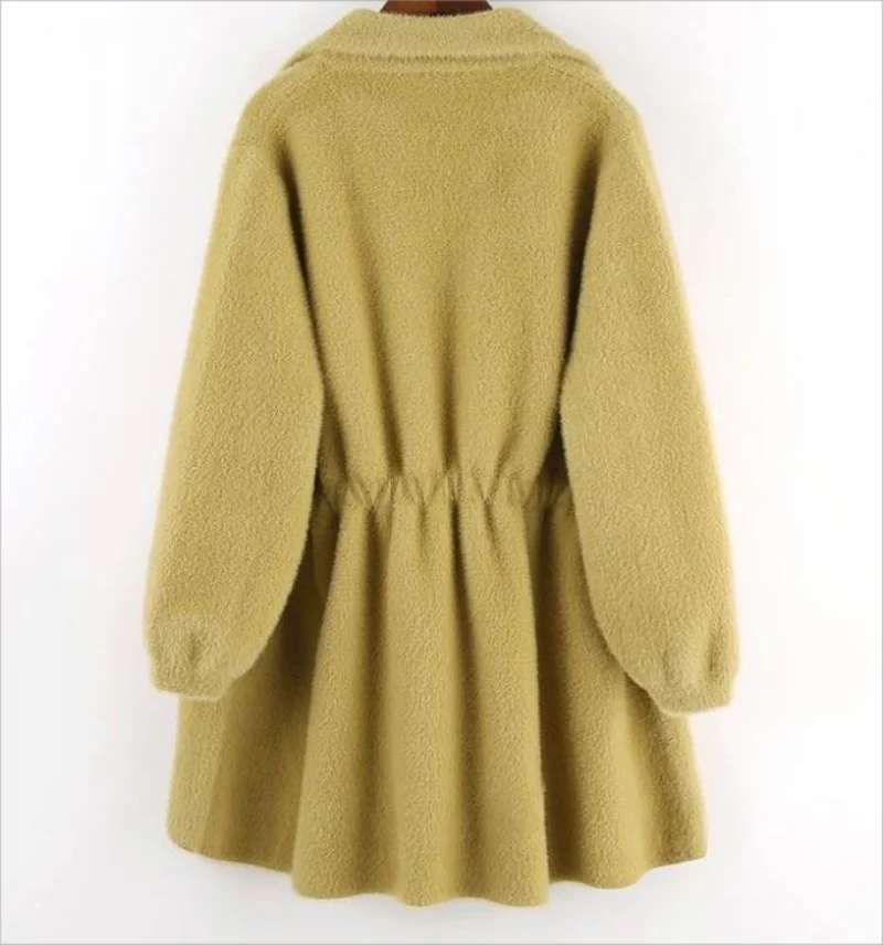 Winter Woolen Coat Jacket Women 2023New Female High-end Imitate Golden mink Overcoat Ladies Elegant Fashion Jackets