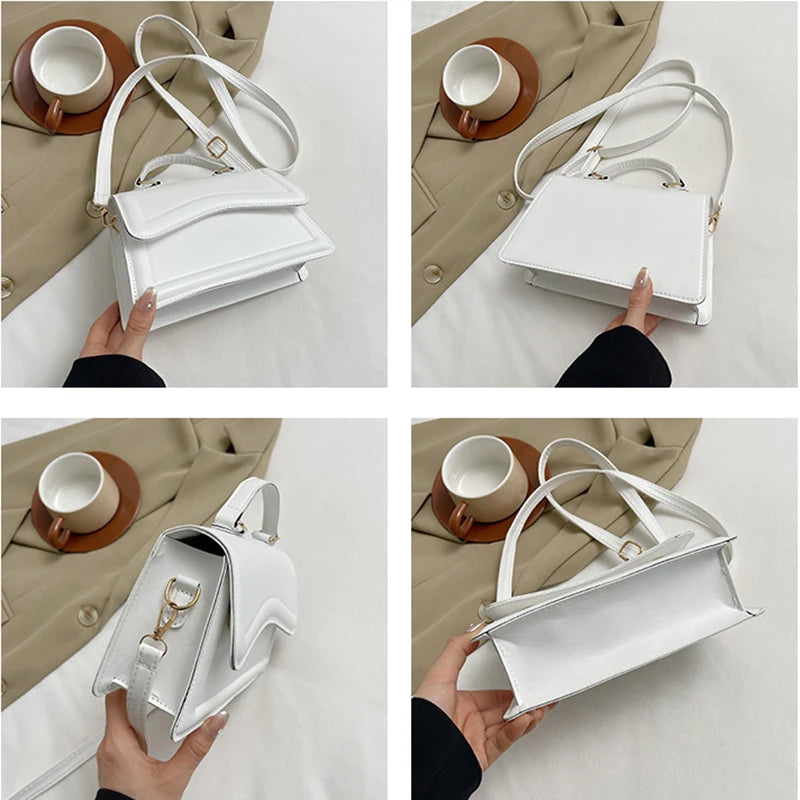Women's New Flip Small Handbag Fashion Solid Color Shoulder Bag