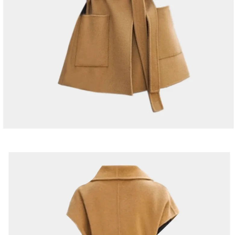 Fashionable Wool Vest for Women Autumn and Winter Double-Sided Wool Mid-length Elegant Waistcoat Coat Female Horse Clip Jacket