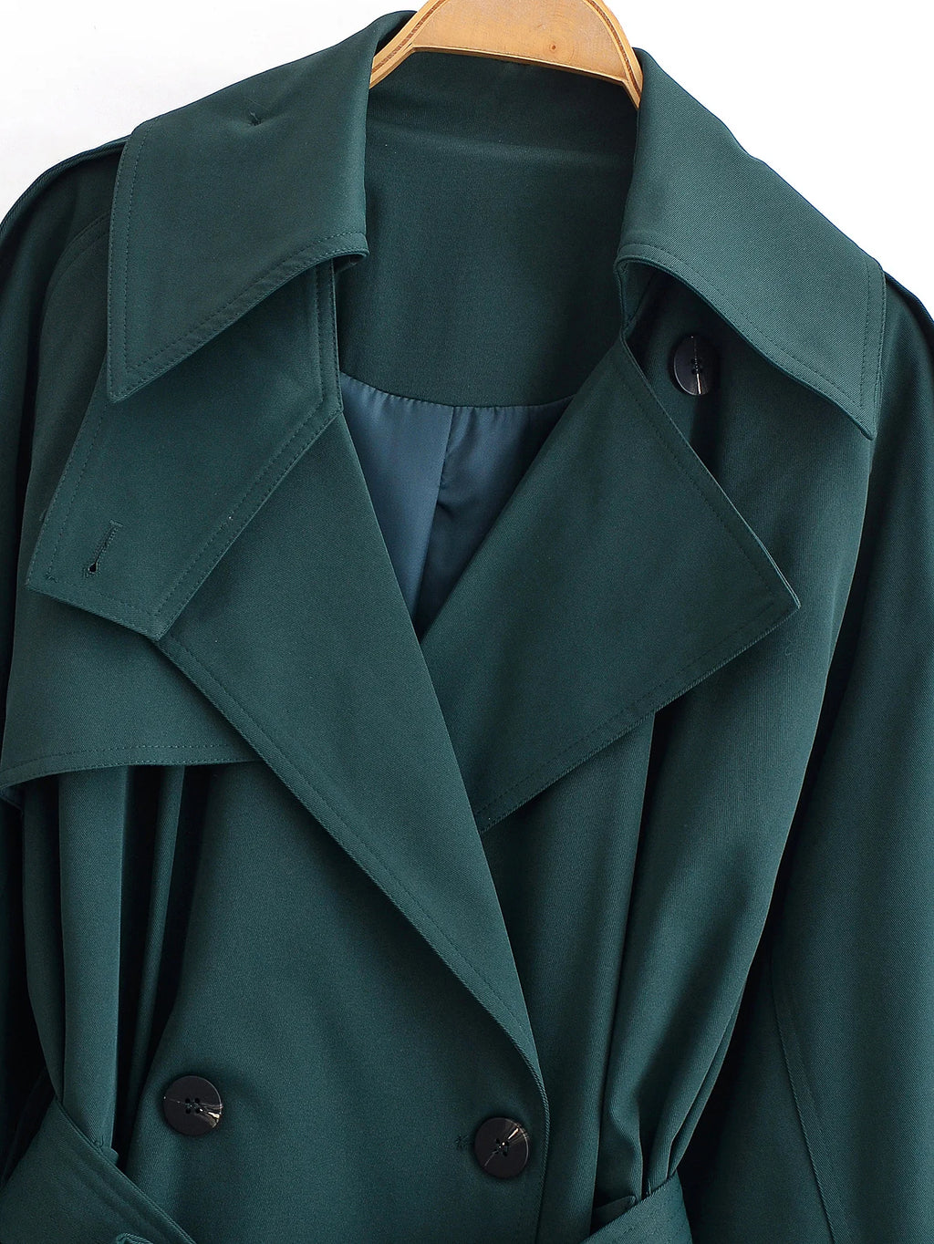 Women Elegant Long Trench Coats Autumn Fashion Double Breasted TrenchCoat With Belt Solid Jacket Streetwear Lady Windbreaker