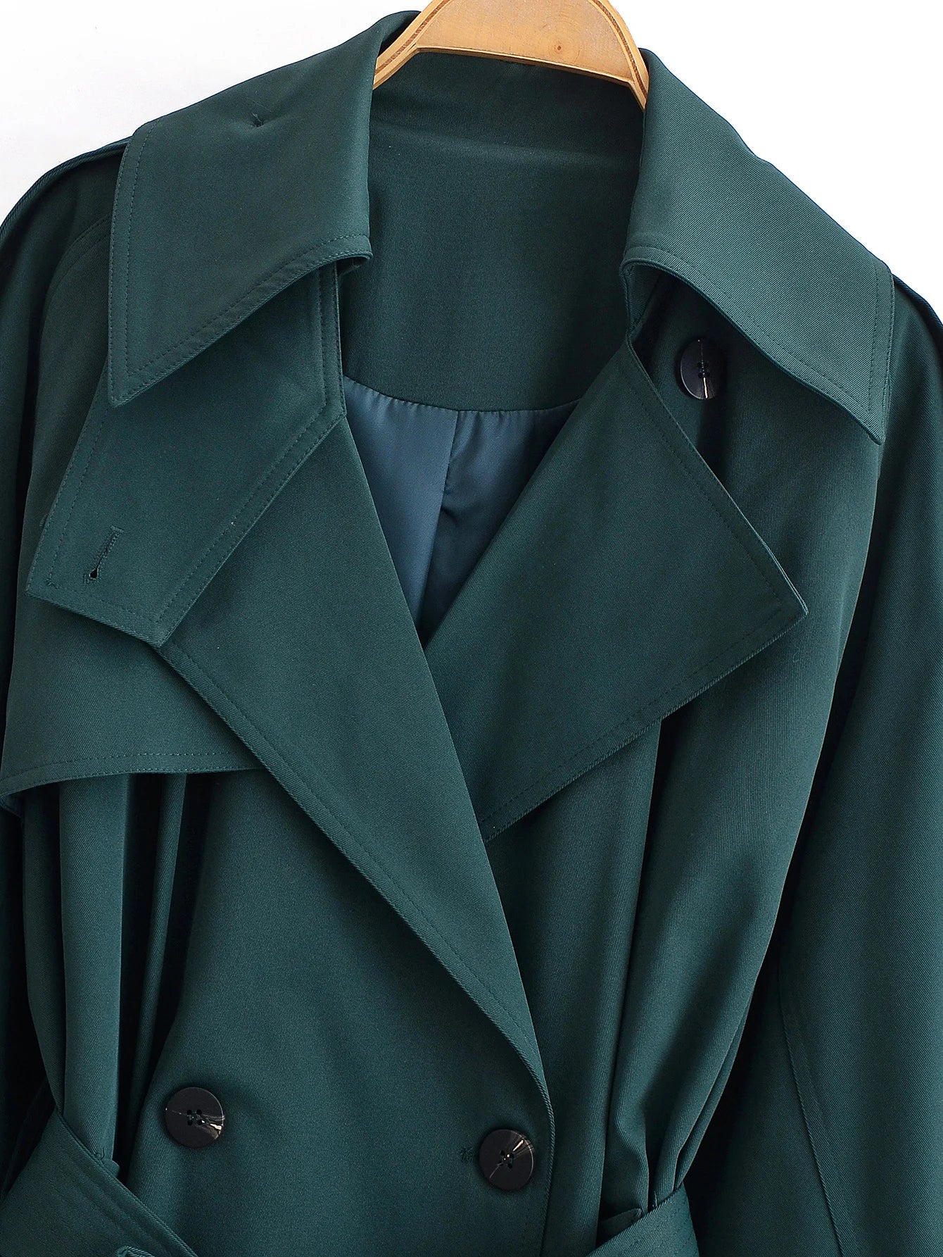 Women Elegant Long Trench Coats Autumn Fashion Double Breasted TrenchCoat With Belt Solid Jacket Streetwear Lady Windbreaker