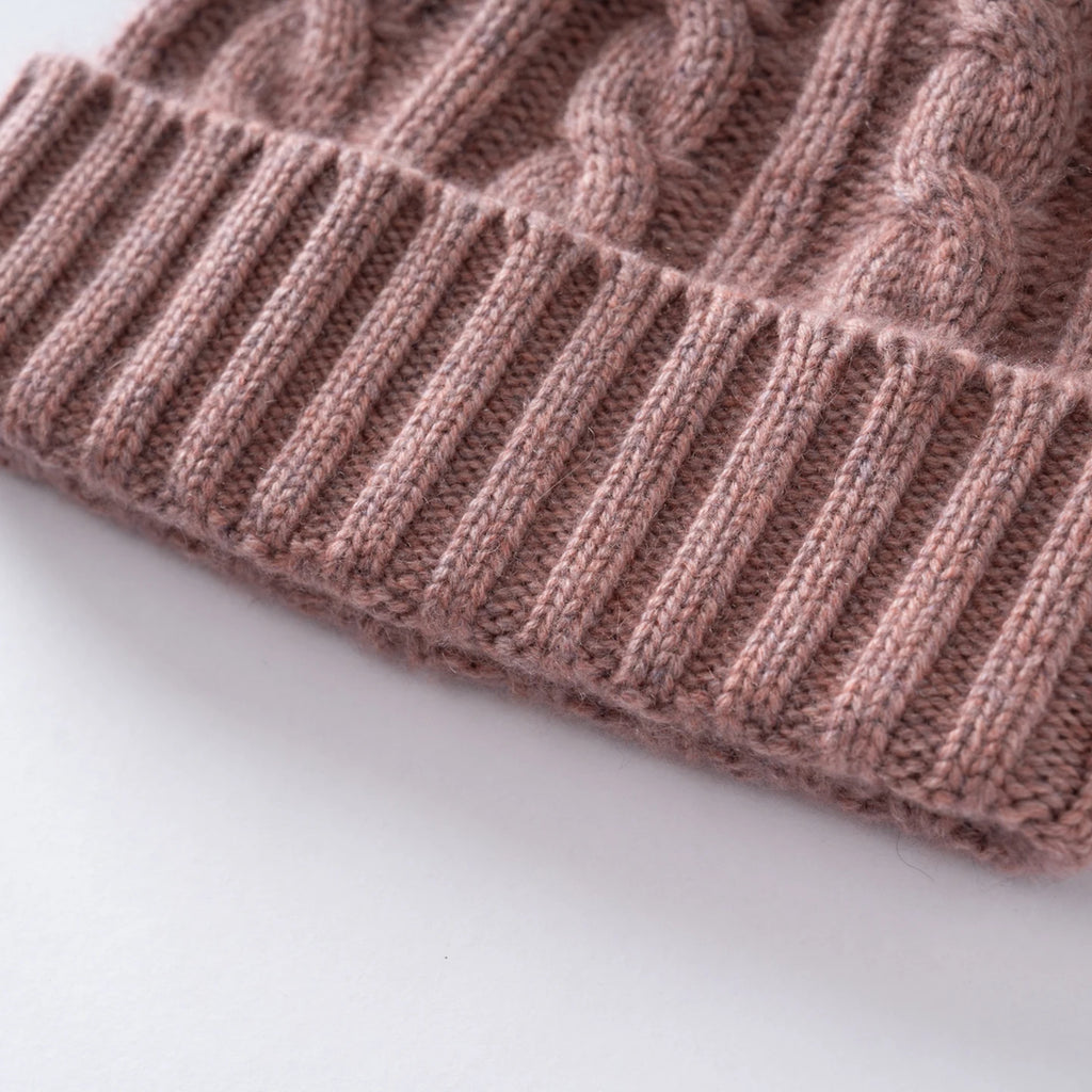 Cashmere Hat For Women/Men Winter New Thickened Fashion Solid Twisted Knitted Beanies Hats Casual Unisex Outdoor Soft Warm Caps